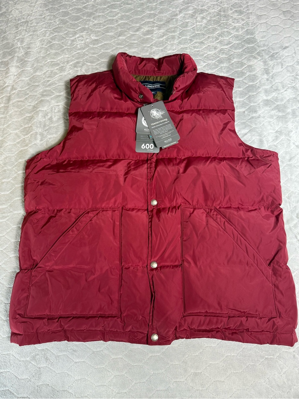 Lands’ End 600 Fill Down Puffer Vest HyperDRY Water Resistant NWT XL